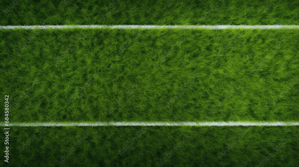 Top view to green artificial soccer football field