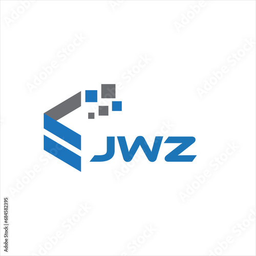 JWZ letter technology logo design on white background. JWZ creative initials letter IT logo concept. JWZ setting shape design
 photo