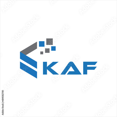 KAF letter technology logo design on white background. KAF creative initials letter IT logo concept. KAF setting shape design
 photo