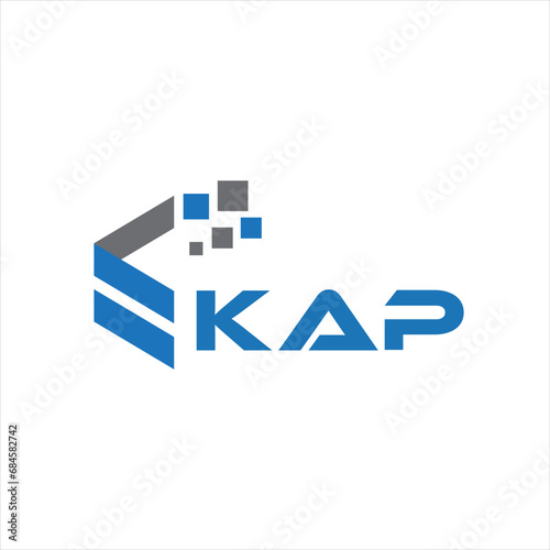 KAP letter technology logo design on white background. KAP creative initials letter IT logo concept. KAP setting shape design

