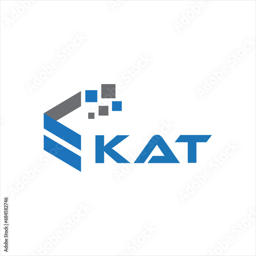 KAT letter technology logo design on white background. KAT creative initials letter IT logo concept. KAT setting shape design
