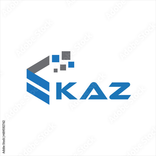 KAZ letter technology logo design on white background. KAZ creative initials letter IT logo concept. KAZ setting shape design
