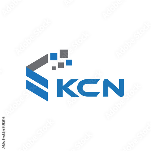 KCN letter technology logo design on white background. KCN creative initials letter IT logo concept. KCN setting shape design
 photo