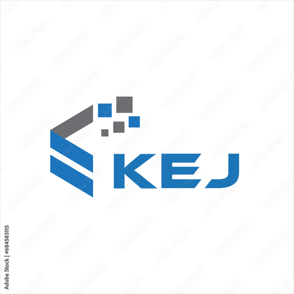 KEJ letter technology logo design on white background. KEJ creative ...