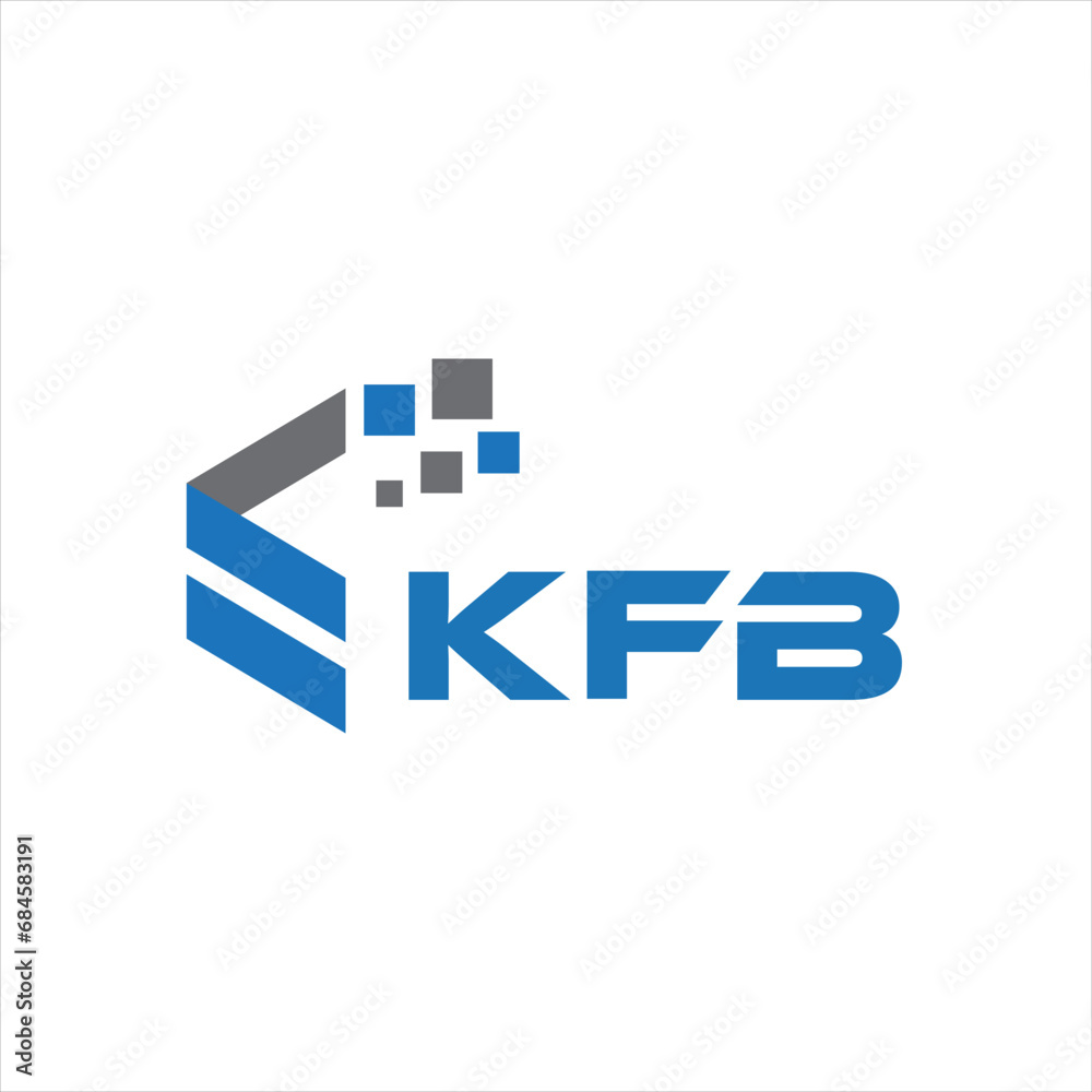 KFB letter technology logo design on white background. KFB creative initials letter IT logo concept. KFB setting shape design
