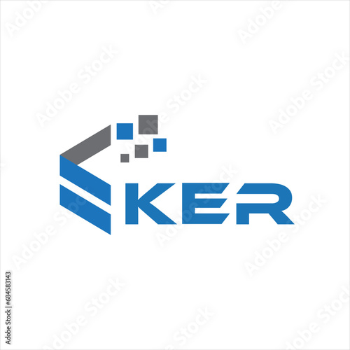 KER letter technology logo design on white background. KER creative initials letter IT logo concept. KER setting shape design
