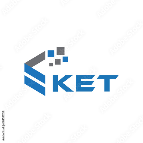 KET letter technology logo design on white background. KET creative initials letter IT logo concept. KET setting shape design
