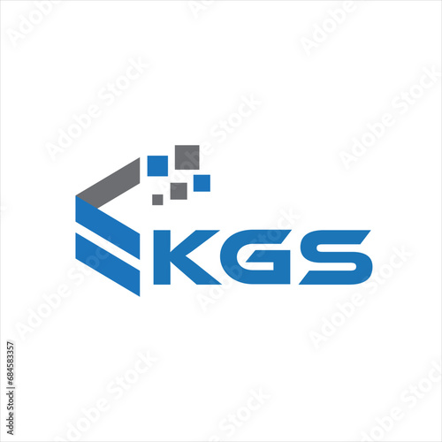 KGS letter technology logo design on white background. KGS creative initials letter IT logo concept. KGS setting shape design
 photo