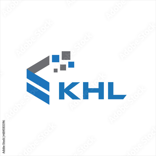 KHL letter technology logo design on white background. KHL creative initials letter IT logo concept. KHL setting shape design
 photo