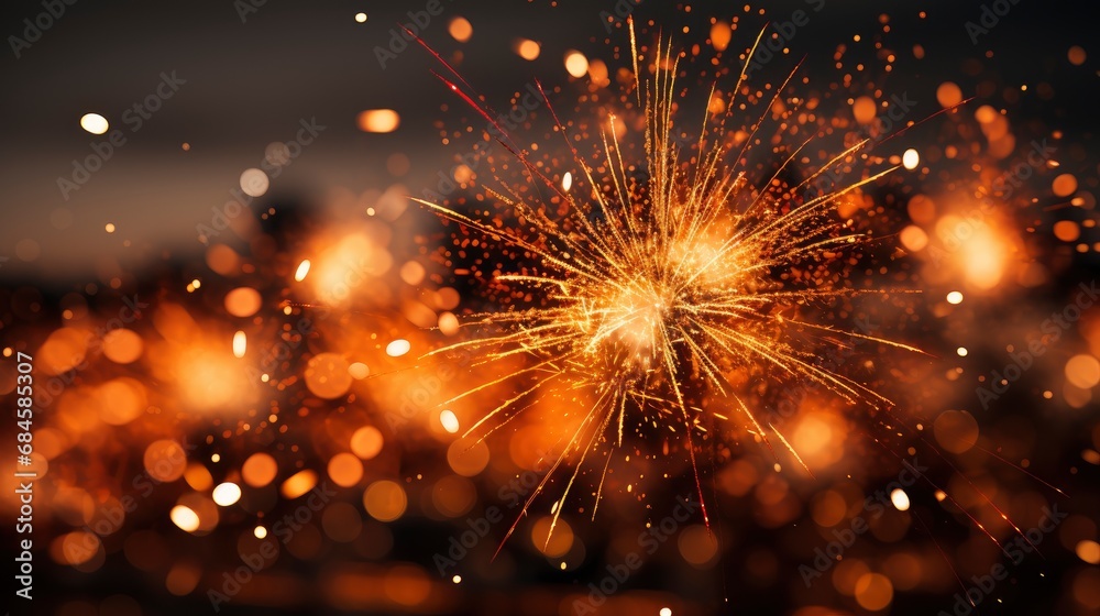 Naklejka premium Night Sky Will Light Firework Shows , Background HD, Illustrations