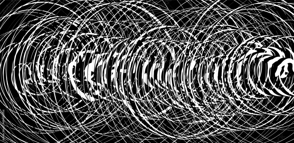 Abstract illustration of wrapped wire, creating the illusion of a shaft spinning at incredible speed.