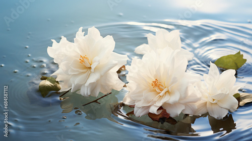 Two white water lilies