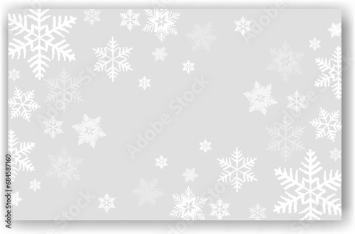 Cute falling snow flakes illustration. Wintertime speck frozen granules. Snowfall sky white teal gray wallpaper. Scattered snowflakes december theme. Snow hurricane landscape