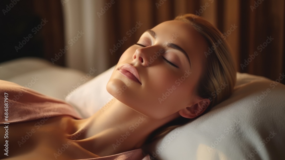 Woman Indulging in Luxurious Spa Treatments, be Massaged, Relaxing Woman Indulging in Luxurious Spa Treatments, be Massaged, Relaxing