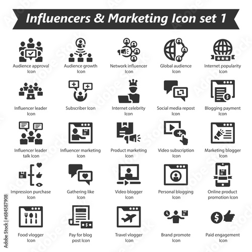 Influencers Marketing Icon Set 1
