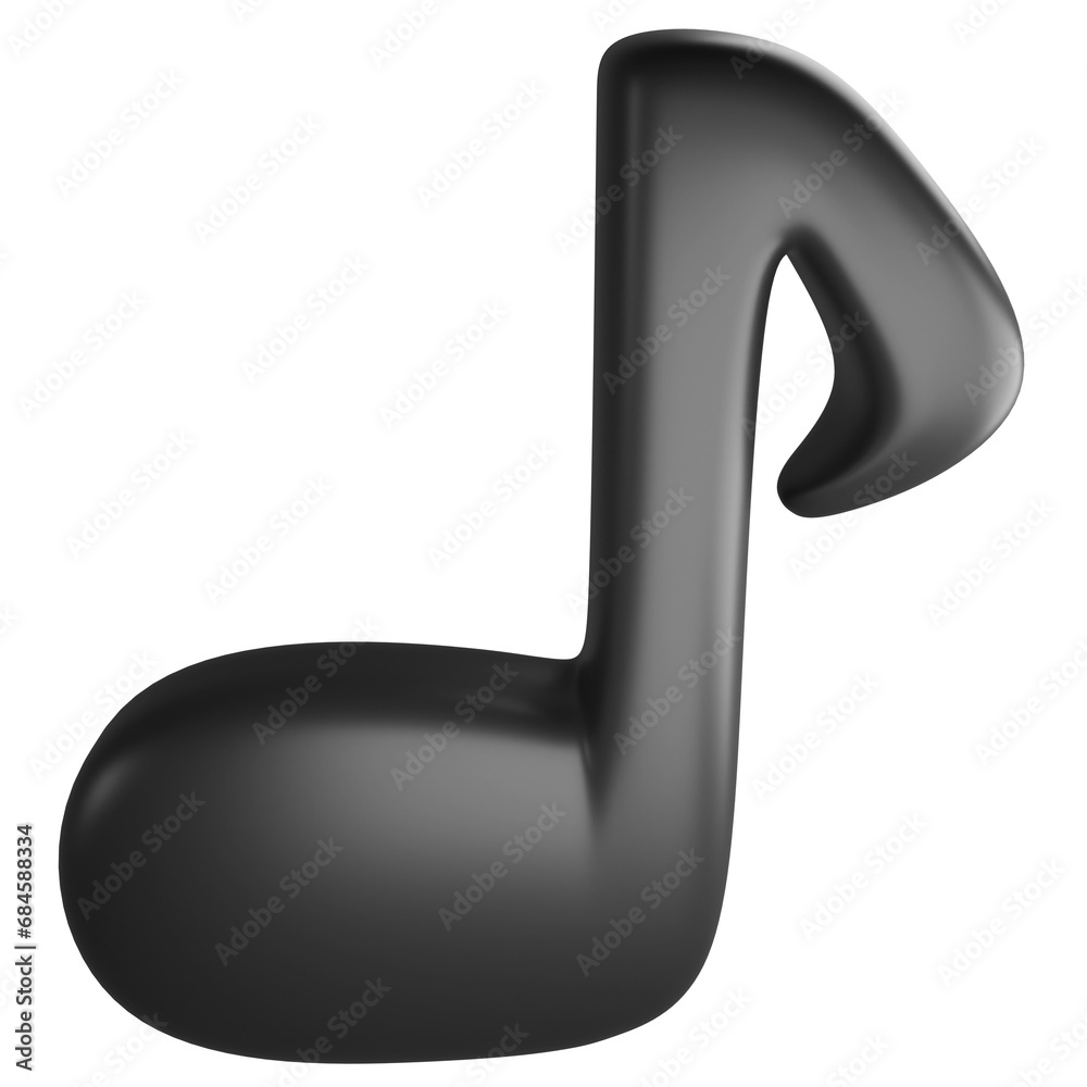 Quaver or eighth note clipart flat design icon isolated on transparent background, 3D render entertainment and music concept Quaver or eighth note clipart flat design icon isolated on transparent background, 3D render entertainment and music concept