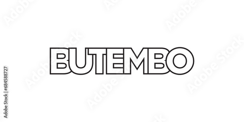 Butembo in the Congo emblem. The design features a geometric style, vector illustration with bold typography in a modern font. The graphic slogan lettering. photo