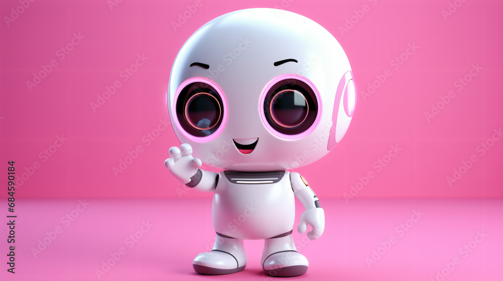 Cute and small artificial intelligence assistant robot
