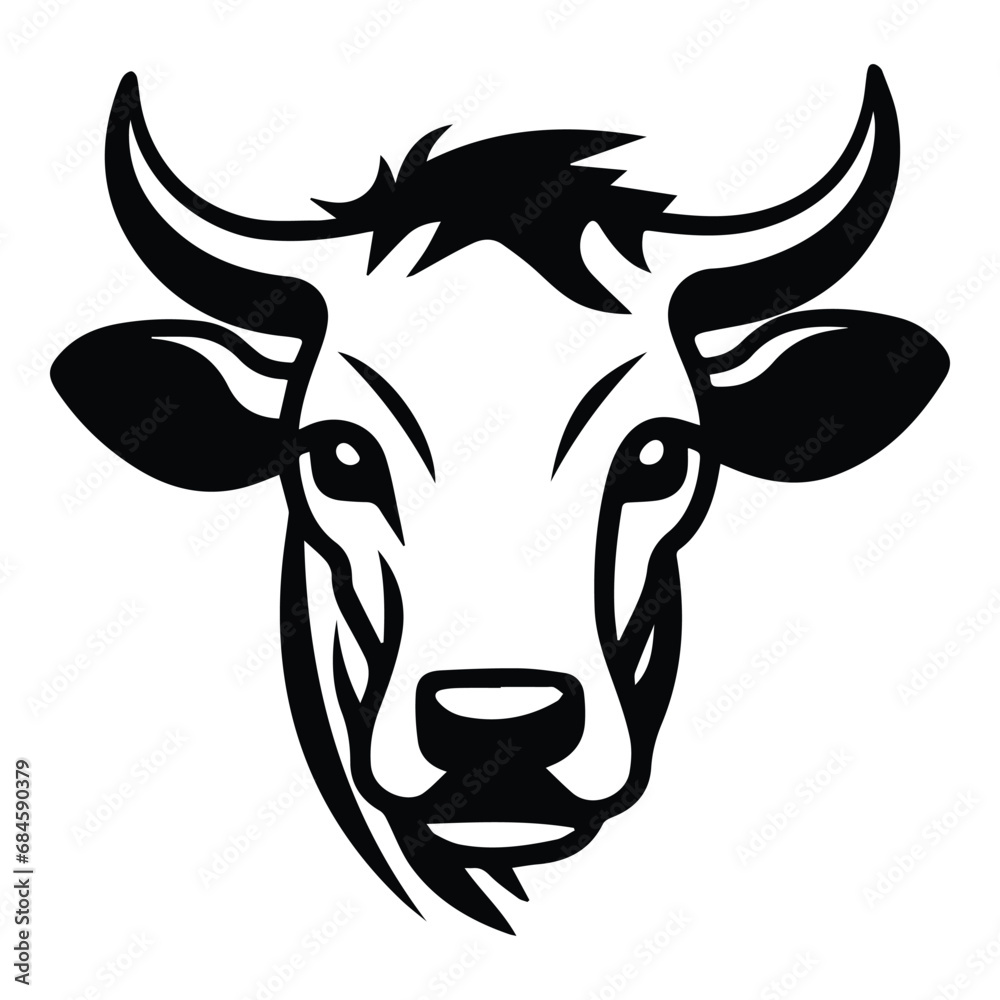 Cow Flat Icon Isolated On White Background