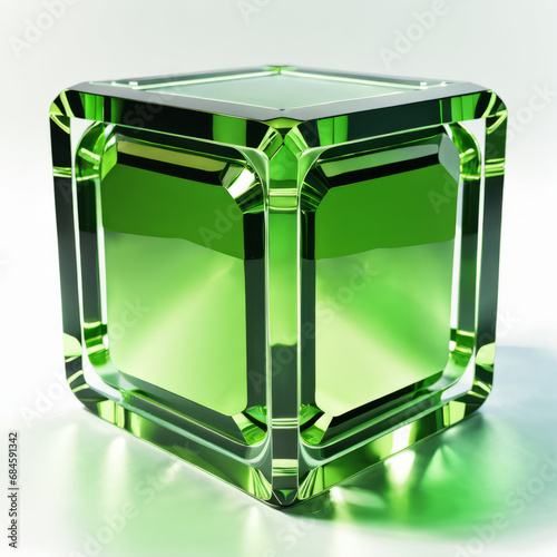 green, emerald cube