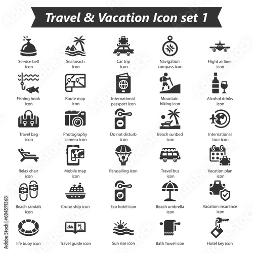 Travel Vacation Icon Set 1