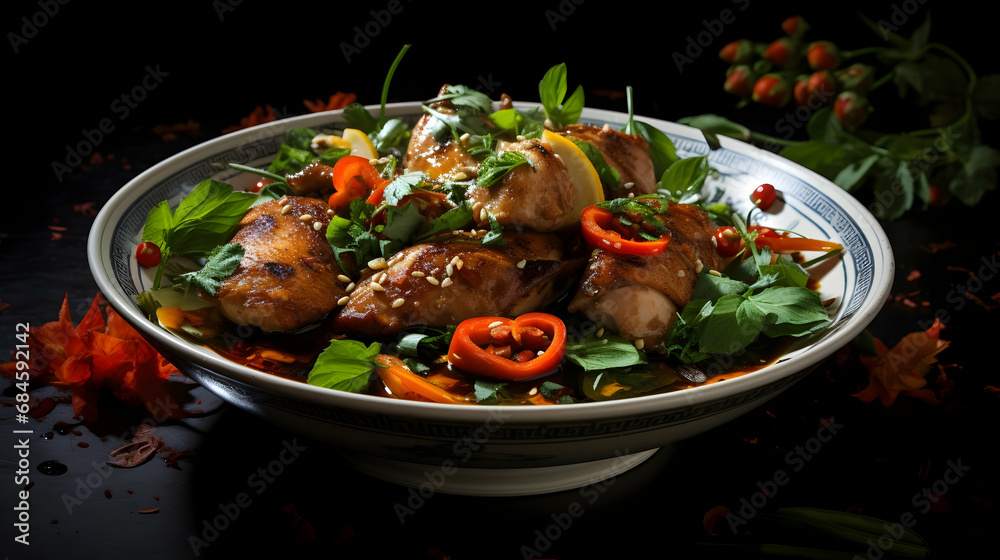 A plate of food with a knife and a fork next to it,Generated With Ai A plate of food with a knife and a fork next to it,Generated With Ai