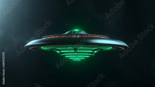 3d rendering metal ufo or alien spaceship