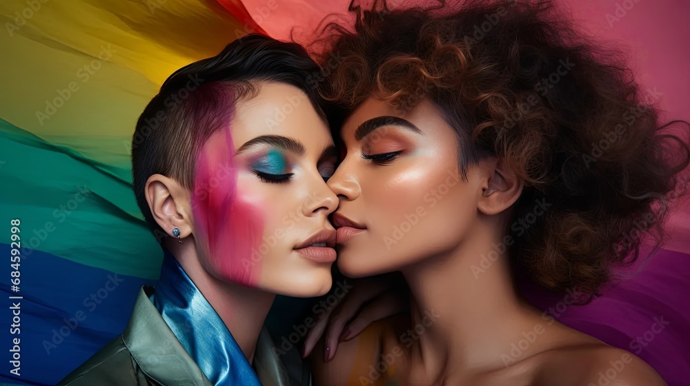 Naklejka premium Vibrant Unity: Celebrating LGBT Love
