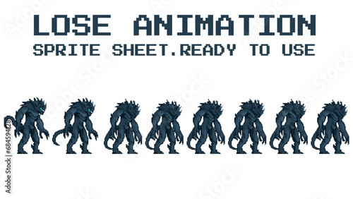 pixel art style illustration vector 8 bit 8-bit character set retro design game aseprite vintage lose