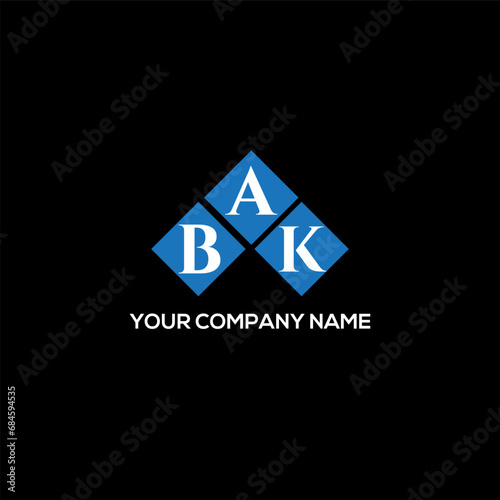 ABK letter logo design on black background. ABK creative initials letter logo concept. ABK letter design.
 photo