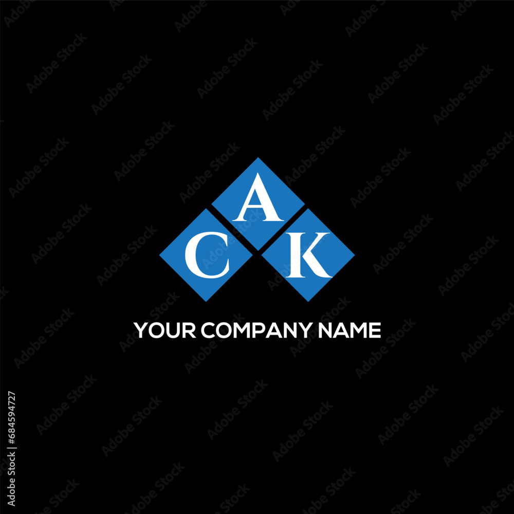 Fototapeta premium ACK letter logo design on black background. ACK creative initials letter logo concept. ACK letter design.