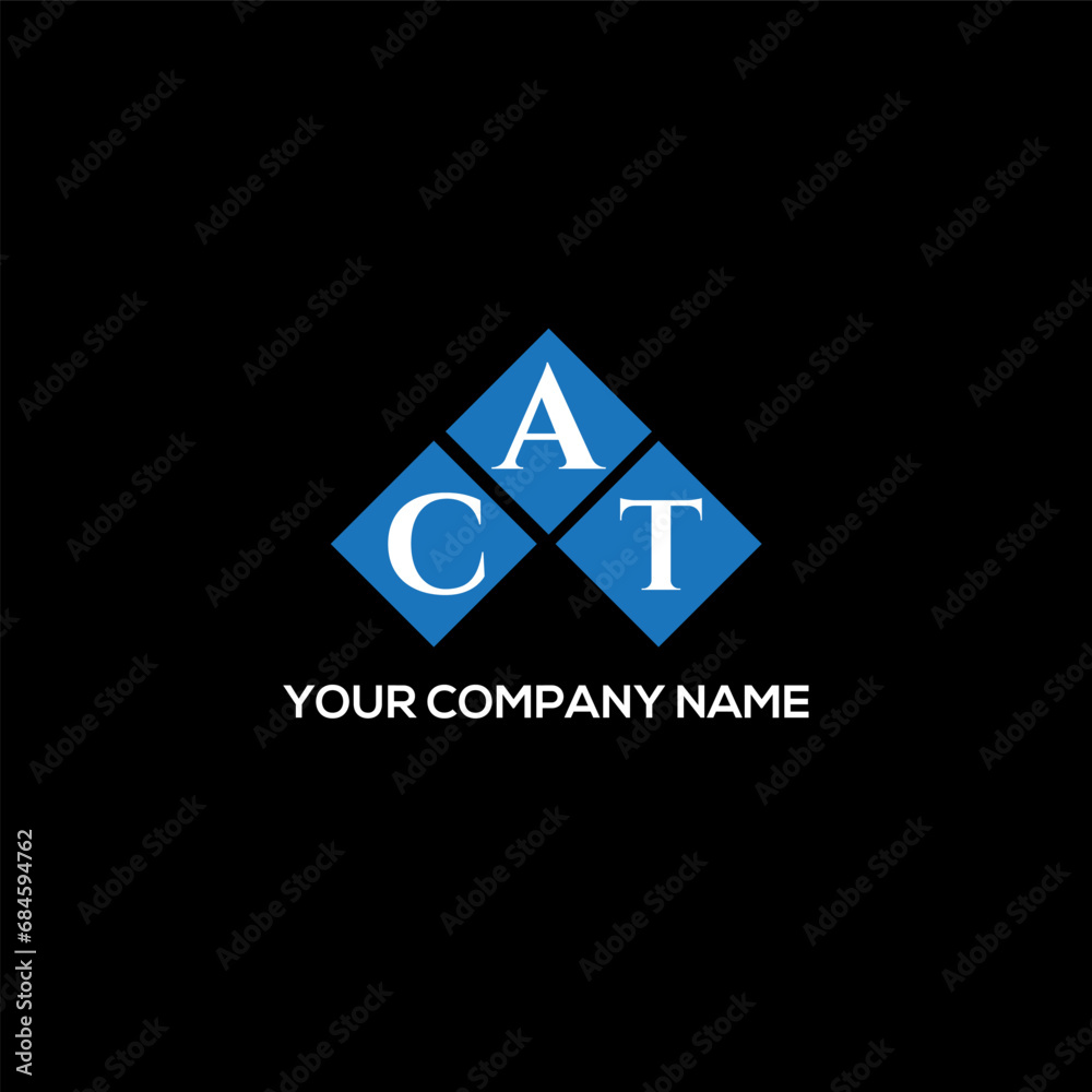 Fototapeta premium ACT letter logo design on black background. ACT creative initials letter logo concept. ACT letter design. 