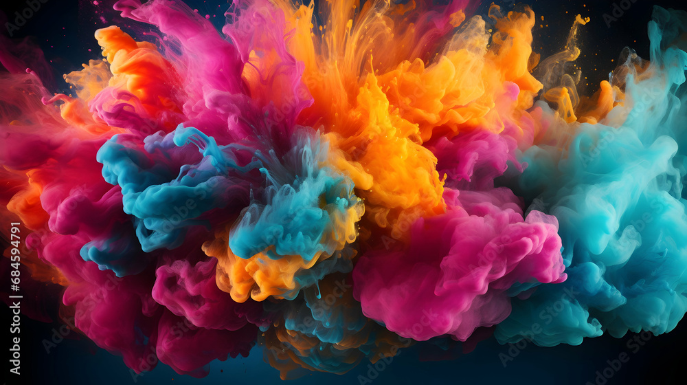 Coloured splashes background,Generated Ai