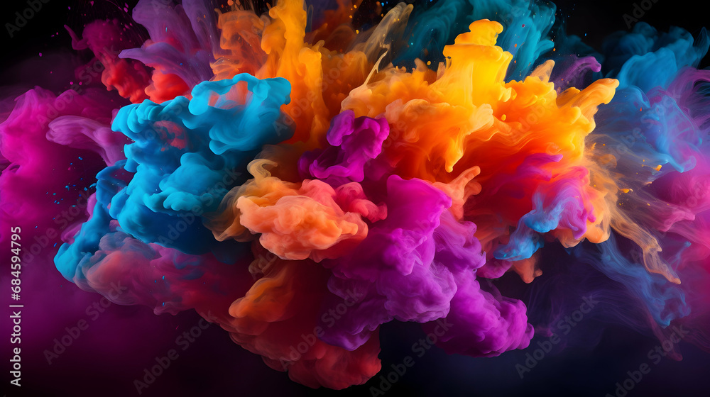 Coloured splashes background,Generated Ai