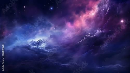 Planets and galaxy  cosmos  physical cosmology  science fiction wallpaper. Beauty of deep space  Generated With Ai.