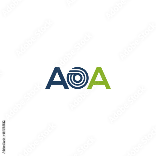 AOA letter logo design on white background. AOA creative initials letter logo concept. AOA letter design.
 photo