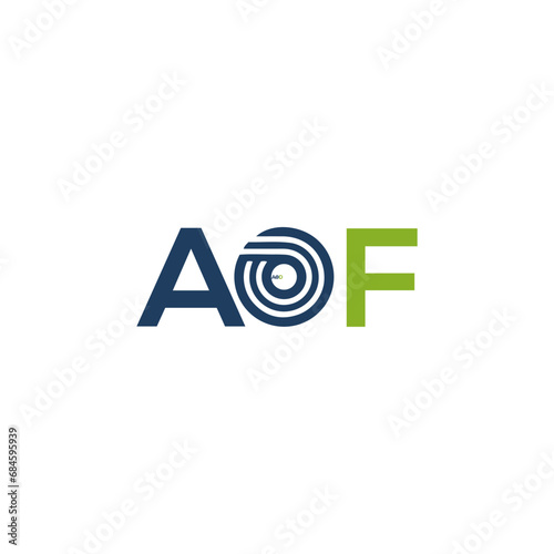 AOF letter logo design on white background. AOF creative initials letter logo concept. AOF letter design.
 photo