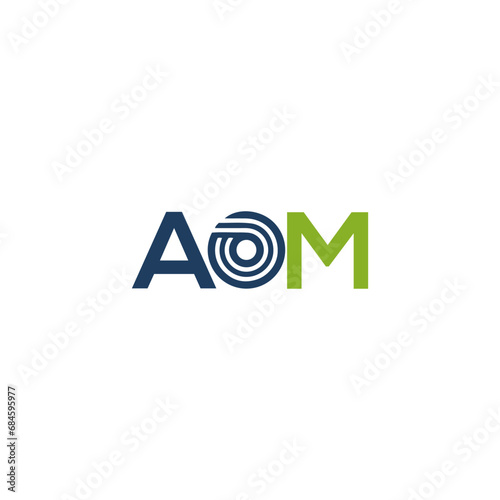 AOM letter logo design on white background. AOM creative initials letter logo concept. AOM letter design.
 photo