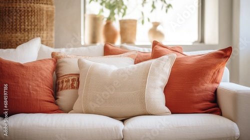 pillows on a sofa
