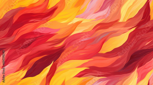Fond graphique pour conception et création. Illustration de flammes, feuilles de couleurs rouge, jaune et orange.