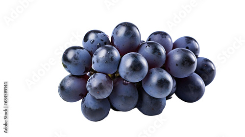 Purple fresh grape isolated in white transparent background. photo