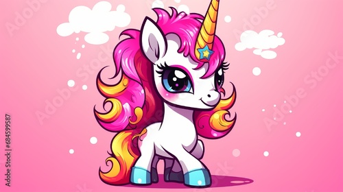 Vector Cartoon unicorn
