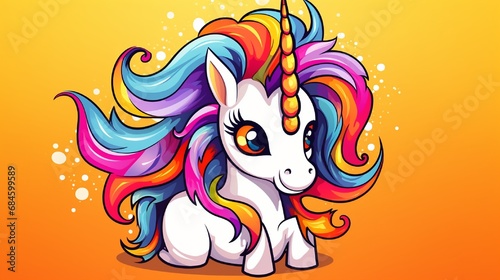 Vector Cartoon unicorn