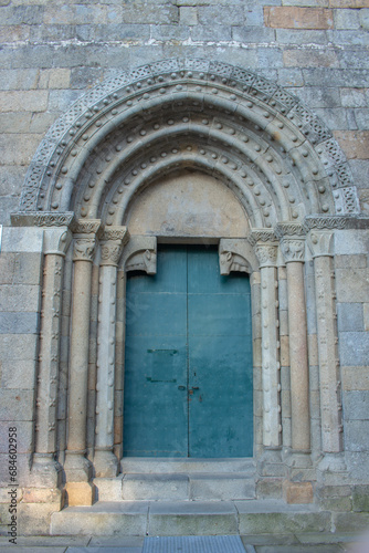 Santo Tirso, Portugal, April 2, 2022: The monastery of San Pedro de Roriz was founded by Dona Unisco Godiniz, in the year of 978. Your membership to the Benedictine order dates from 1902.