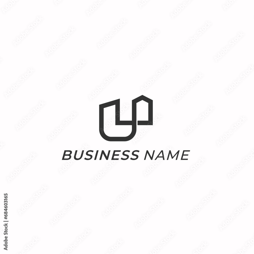 design logo creative line and letter U