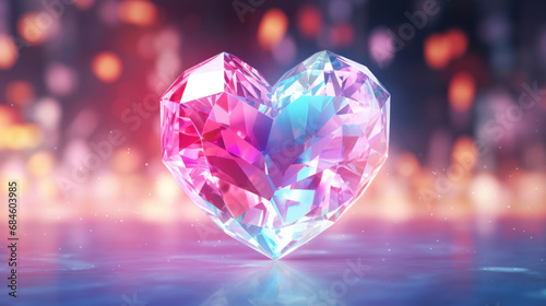 Crystal colorful heart
