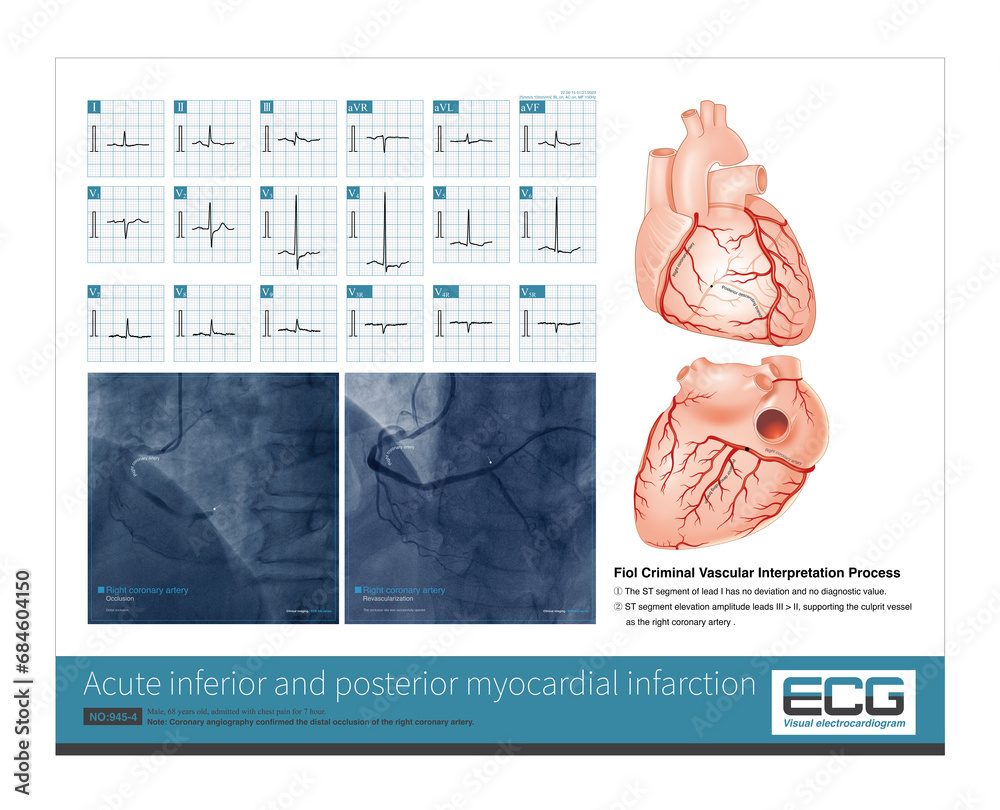 Male, 68 years old, chest pain for 7 hours. Coronary angiography