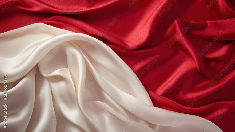 White and red silk background