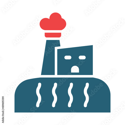 Geothermal Energy Glyph Two Color Icon Design