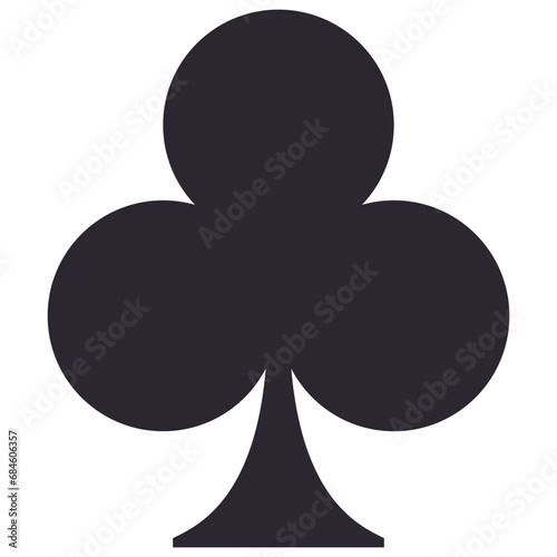 Illustration of playing card clubs symbol isolated on white background.